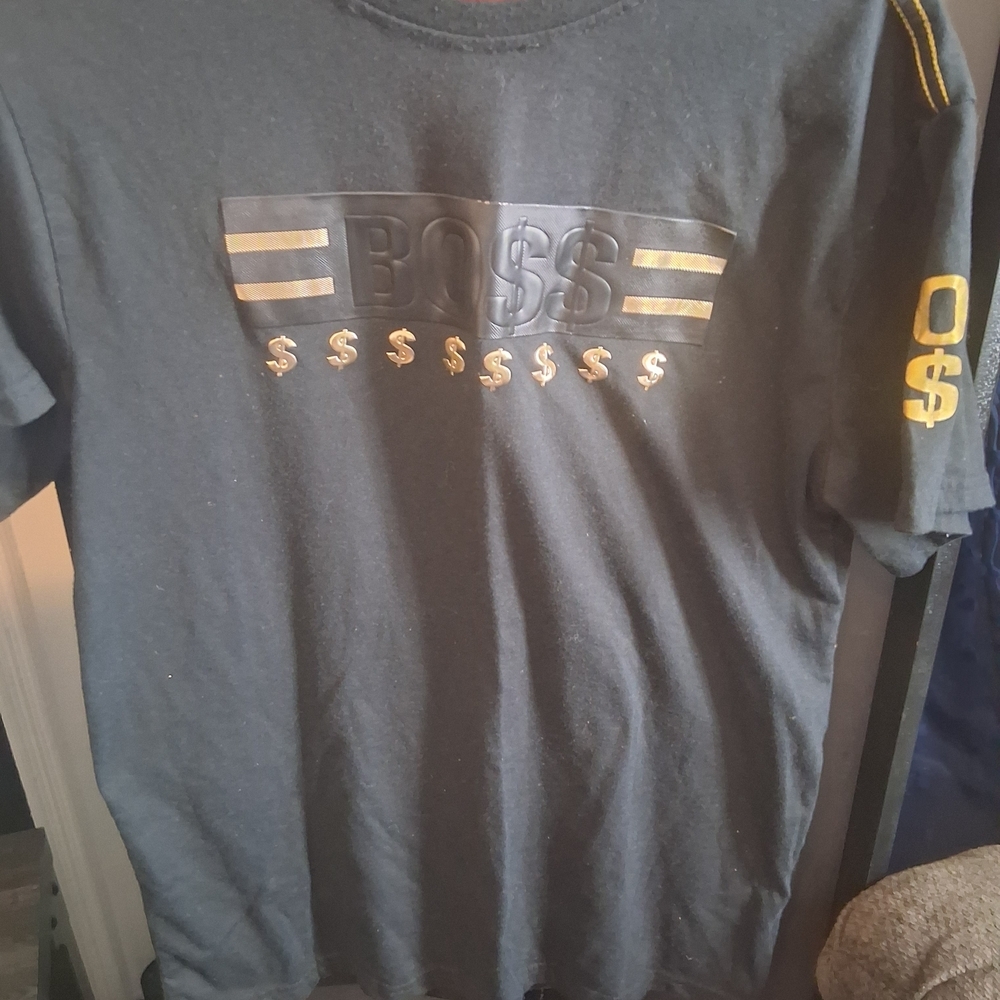 Boss Graphic Tee - Black with Gold Accents